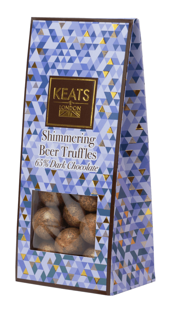 Dark Chocolate Shimmering Truffles Beer Flavour, Standing Gift Box - Keats Chocolatier