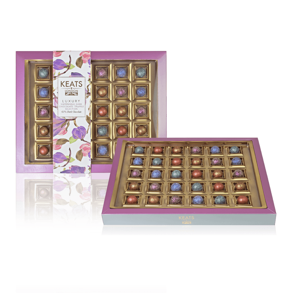Dark Chocolate Shimmering Truffles, 30pcs Gift Box - Keats Chocolatier
