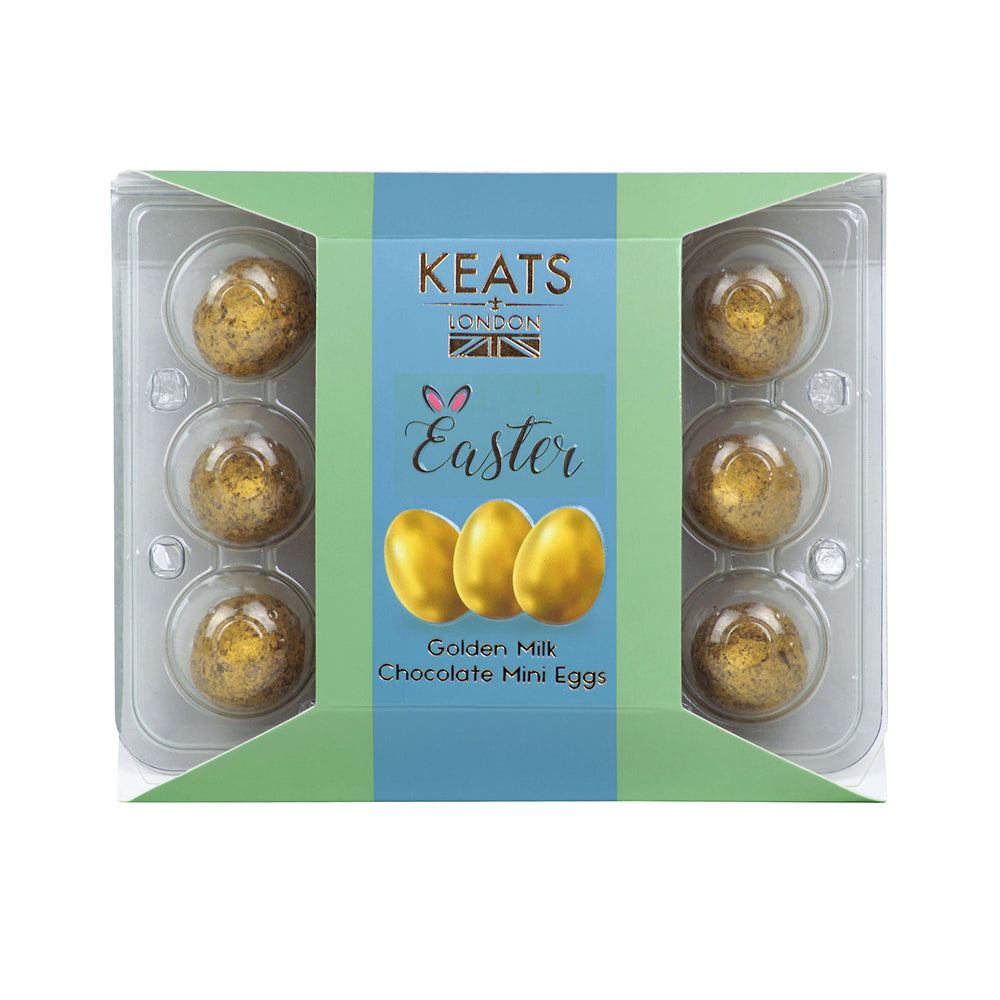 Keats Golden Mini eggs, Mini Gift Box 10 pcs - Keats Chocolatier