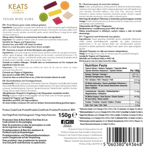 Gourmet Vegan Gummies - Wine Gums - Keats Chocolatier